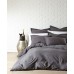 Home Washed Linen Charcoal Euro Sham with Flange (Charcoal, 26×26)
