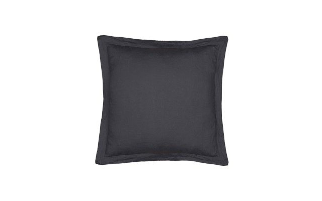  Home Washed Linen Charcoal Euro Sham with Flange (Charcoal, 26×26)