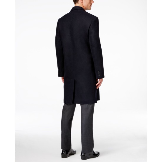  Big and Tall Signature Wool-Blend Overcoat, Black, 52R