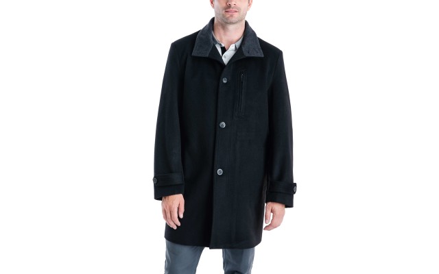  Men's Clark Classic-Fit Overcoat, Black, 40R