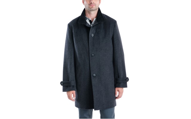  Men's Clark Classic-Fit Overcoat, Gray, 38S