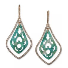 lonna & lilly Gold-Tone Colorful Cutout Orbital Drop Earrings