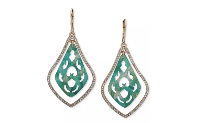 lonna & lilly Gold-Tone Colorful Cutout Orbital Drop Earrings
