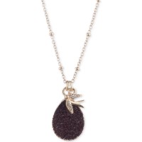 Lonna & Lilly Gold-Tone Druzy Pendant Necklace & Phone Card Holder Set(16+3)