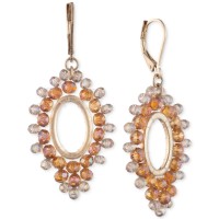 Lonna & Lilly Gold-Tone Open Oval Beaded Drop Earrings