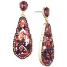 Lonna & Lilly Gold-Tone Pavé & Stone Drop Earrings, Purple