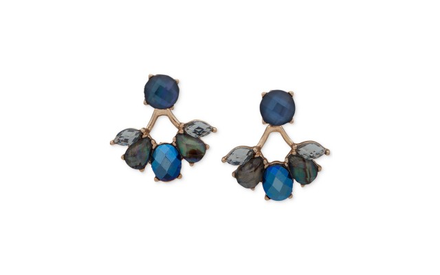 Lonna & Lilly Gold-Tone Stone Front-and-Back Earrings