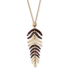 Lucky Brand Autumn Leaves Pendant Necklace (Gold)