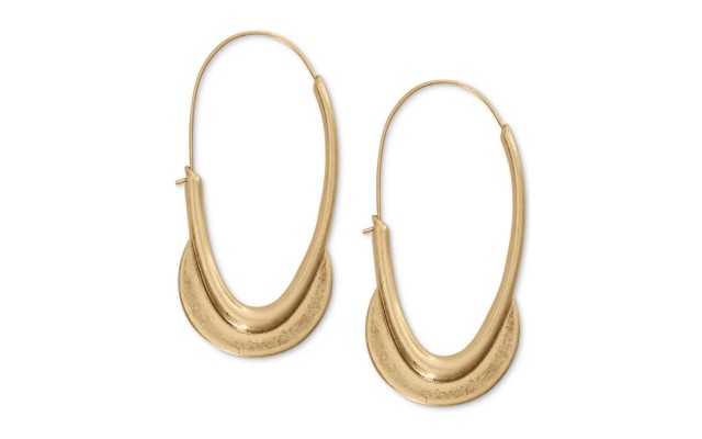  Crescent Hoop Earrings, Gold