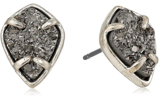  Druzy Stud Earrings (Silver)