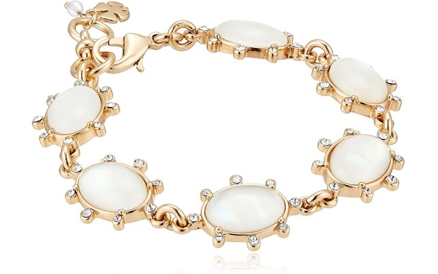  Gold-Tone Pave & Stone Flex Bracelet