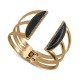  Gold-Tone Pavé & Stone Triple-Row Cuff Bracelet (Gold)