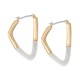  Gold-Tone Stone Geometric Hoop Earrings