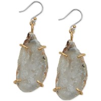 Lucky Brand Gold-Tone White Agate Drop Earrings