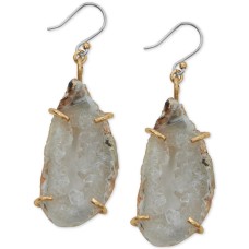 Lucky Brand Gold-Tone White Agate Drop Earrings