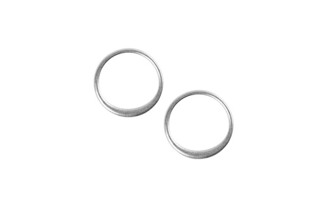  Hoop Stud Earrings (Silver)