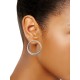  Hoop Stud Earrings (Silver)