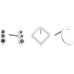  Silver-Tone 4-Pc. Set Initial Mismatch Stud Earrings