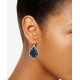  Silver-Tone Black Mother-of-Pearl Drop Earrings (Silver)