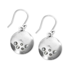 Lucky Brand Silver-Tone Pave Circle Drop Earrings