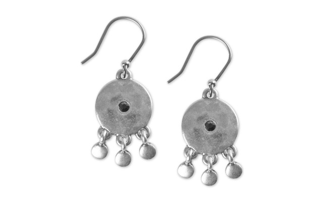  Silver-Tone Pave Drop Earrings
