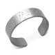  Silver-Tone Scattered Pavé Cuff Bracelet (Silver)