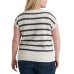  Stripe Short Sleeve Sweater Plus Size Women’s 1X – White