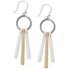 Lucky Brand Two-Tone Dangling Bar Drop Earrings