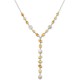  Two-Tone Multi-Stone Lariat Necklace (Gold)