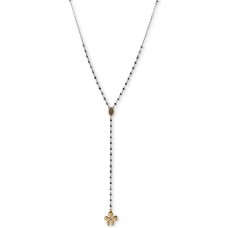 Lucky Brand Women’s Pave Floral Rosary Necklace (21+2)