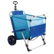 Mac Sport 2-in-1 Beach Camping Folding Lounger Chair & Wagon Cart w/ Locks, Blue