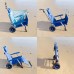 Mac Sport 2-in-1 Beach Camping Folding Lounger Chair & Wagon Cart w/ Locks, Blue