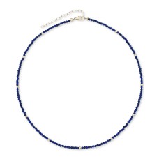 Macy’s Lapis Lazuli (2mm) & Gold Bead Choker Necklace (Blue)