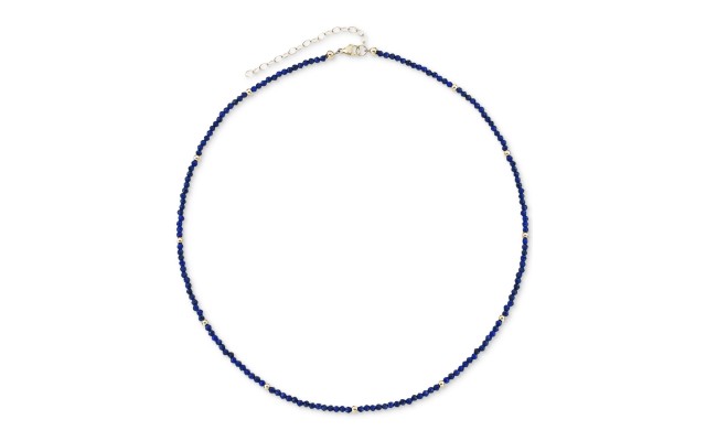 Macy’s Lapis Lazuli (2mm) & Gold Bead Choker Necklace (Blue)