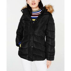 Madden Girl Juniors Hooded Faux-Fur-Trim Puffer Coats