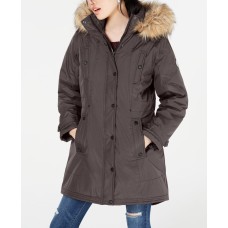 Maden Girl Juniors Hooded Faux-Fur-Trim Parkas