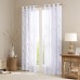 Madison Park Averil Sheer Burnout Bird Grommet Curtain Panel (White, 50″ x 84″)