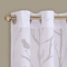Madison Park Averil Sheer Burnout Bird Grommet Curtain Panel (White, 50″ x 84″)