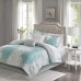  Essentials Arlene Reversible 9 Pcs Full Comforter Set (Full,Aqua)