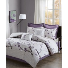 Madison Park Holly 7-Pc. Full/Queen Duvet Cover Set (Purple, Full/Queen)
