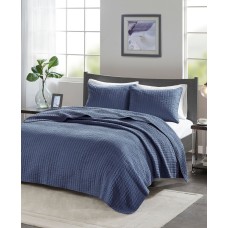 Madison Park Keaton 3-Piece King/Cal King Quilted Coverlet Set (Navy, King/Cal King)