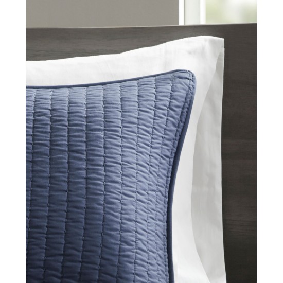  Keaton 3-Piece King/Cal King Quilted Coverlet Set (Navy, King/Cal King)