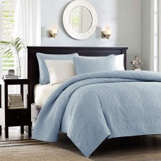 Madison Park Quebec 3-Piece Coverlet Set (Blue, Full/Queen)