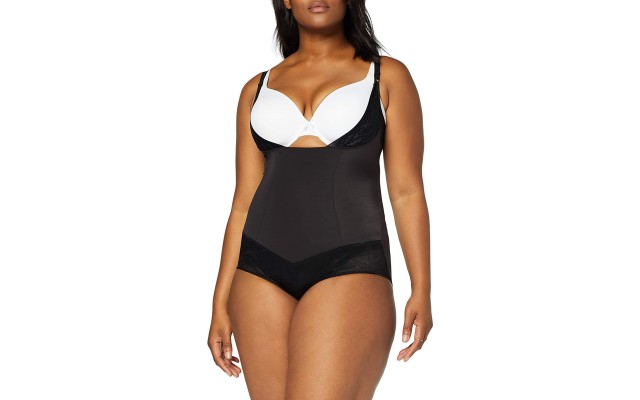  Firm Foundations Women’s Firm Control Open Bust Body Shaper, Black, XX-Large