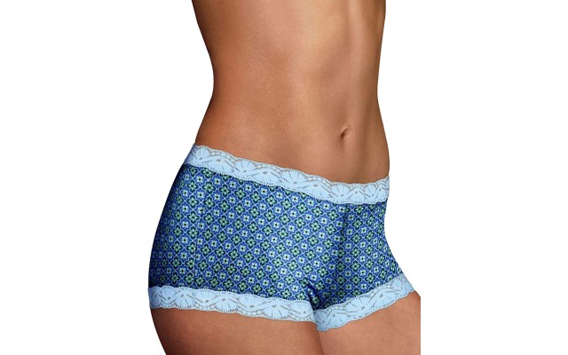  Microfiber Boyshort Underwear, Flower Medallion Print/Venetian, 9