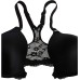  Women’s Custom Lift Satin Demi Bra (Black, 34 D)