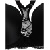  Women’s Custom Lift Satin Demi Bra (Black, 34 D)