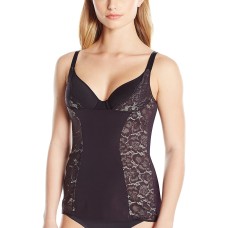 Maidenform Women’s Firm Foundations Firm Control Lace-Panel Torsette (Black Combo)