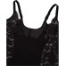  Women’s Firm Foundations Firm Control Lace-Panel Torsette (Black Combo), Black Combo, Large