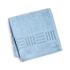 Mainstream International Inc. Basket Weave and Trailing Flower Towel Collection (Blue, 12X12)